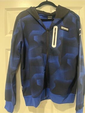Yamaha Blue and Black Camo Zip-Up Hoodie